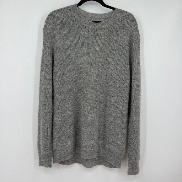 Allsaints Oskol Crew Gray Wool Mohair Blend Sweater woman's size large - Picture 1 of 14